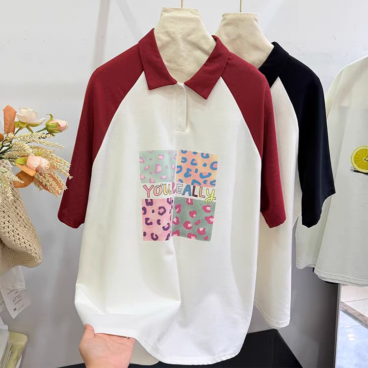 1126夏季新款独特超好看漂亮上衣宽松慵懒风白色插肩短袖t恤女