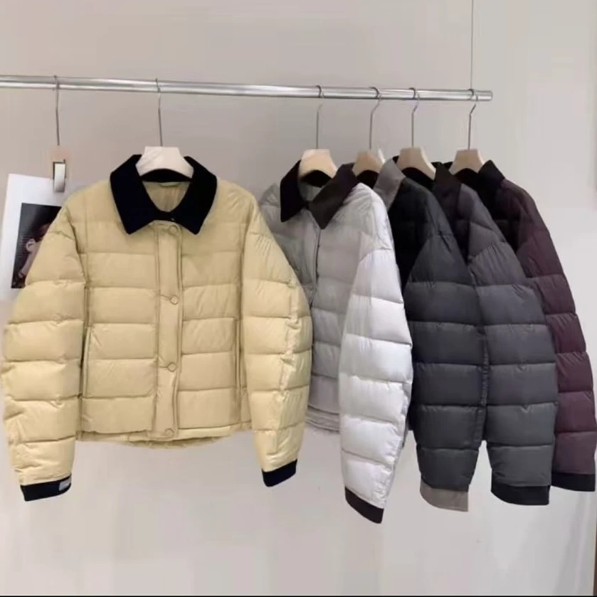 2025冬季爆款休闲棉服小众简约时尚翻领撞色设计保暖外套XY9801#