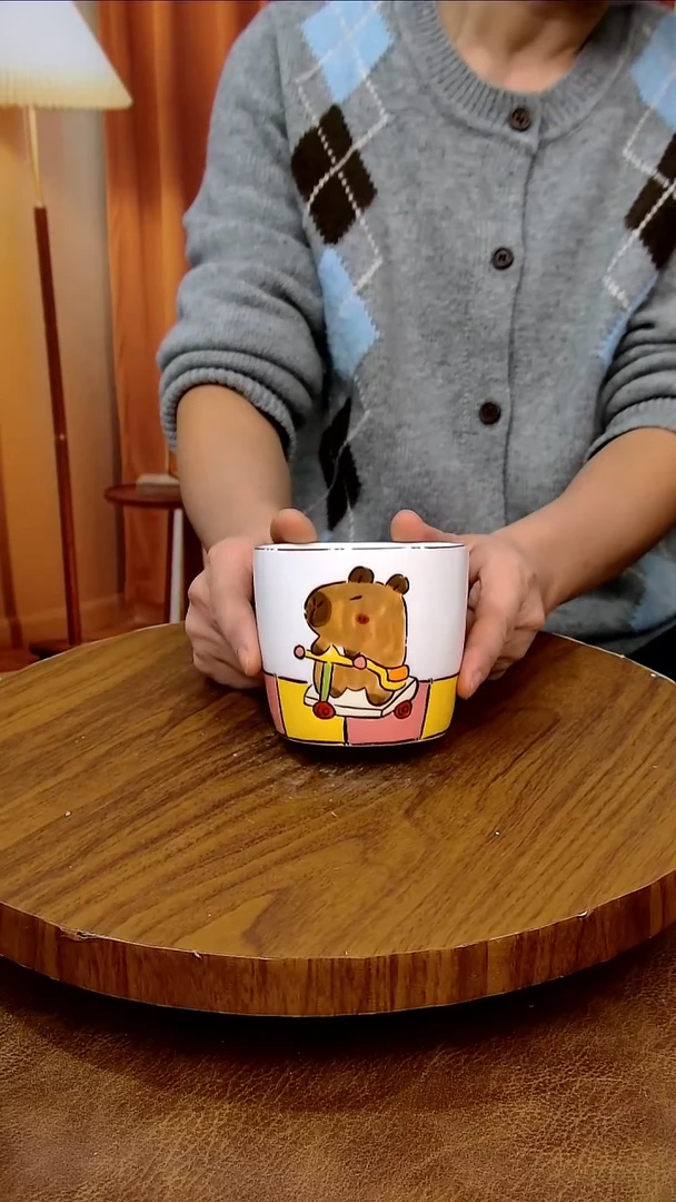 杯子陶景德镇手工手绘釉下彩陶瓷，微瑕