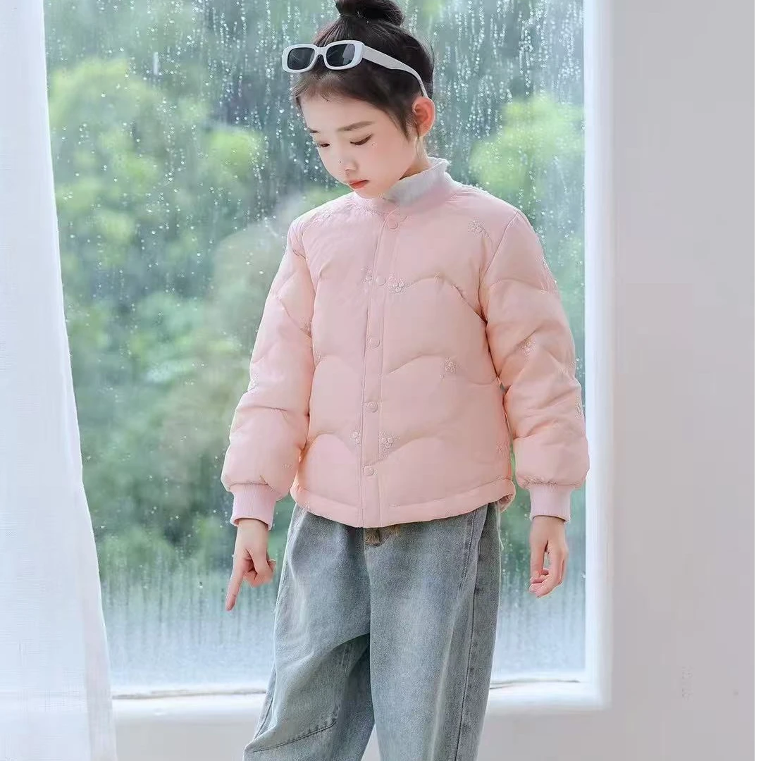 秋雨【现】【影110】时尚轻薄羽绒外套女童中大童秋冬保暖校服神器