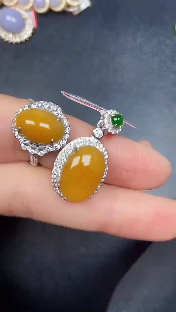 银S925镶嵌戒指翡翠3310