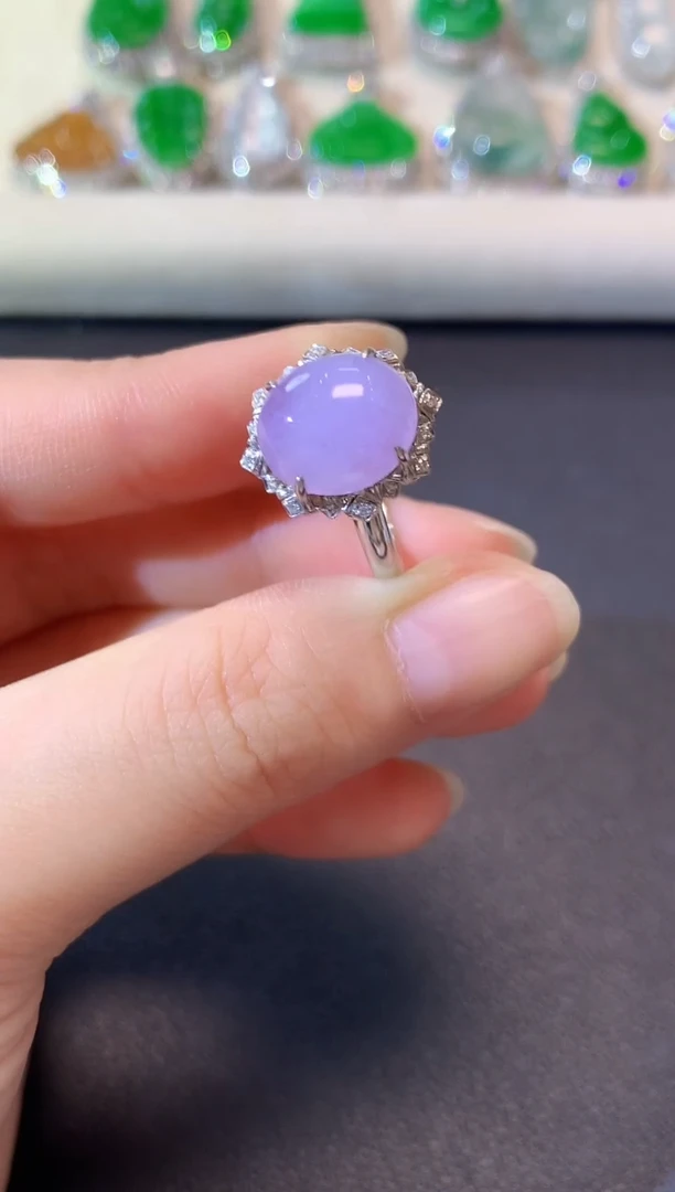 18K金镶嵌戒指翡翠A19