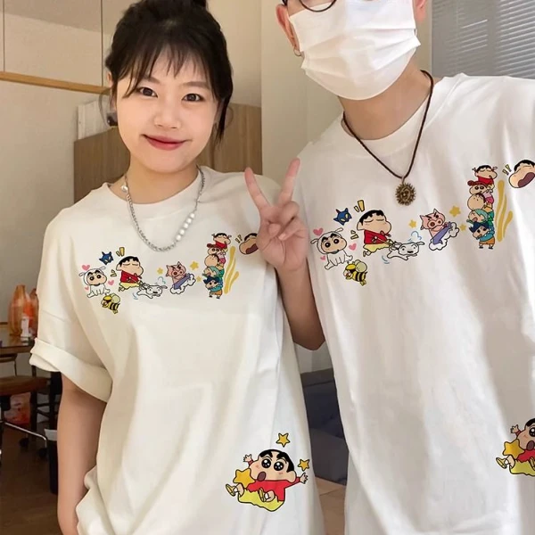 情侣装夏天款一男一女情侣短袖t恤2025新款爆款宽松纯棉T恤高级感