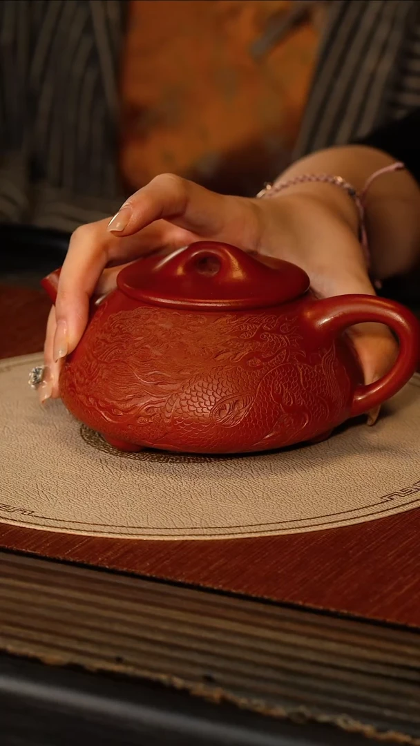 茶壶紫砂宜兴紫砂PQZ 彭氏朱泥 石瓢