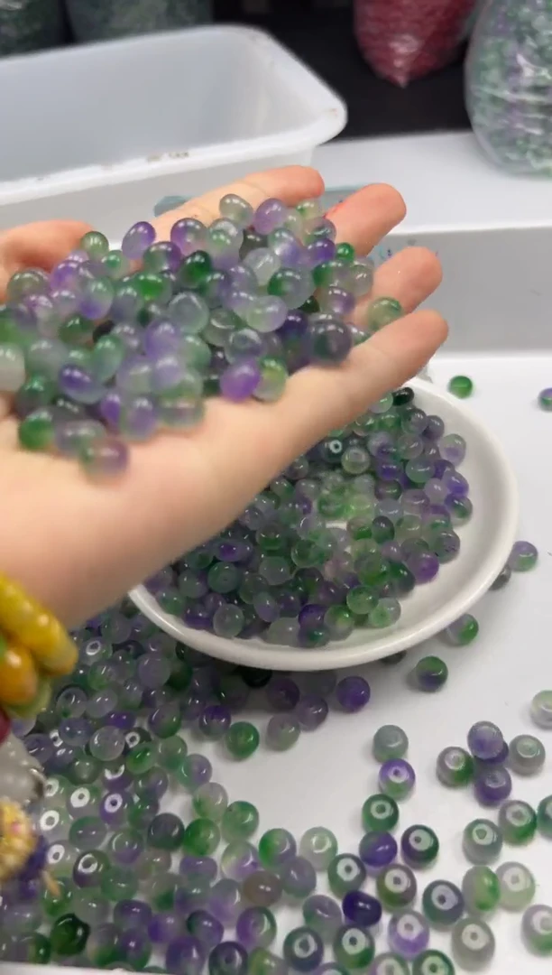 玛瑙/玉髓颈饰未镶嵌w2116冰葡萄算盘8*5mm*20颗