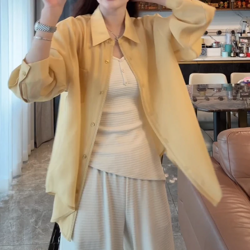 夏至未至~2025春夏韩版气质百搭显瘦防晒衬衫上衣LK2502119