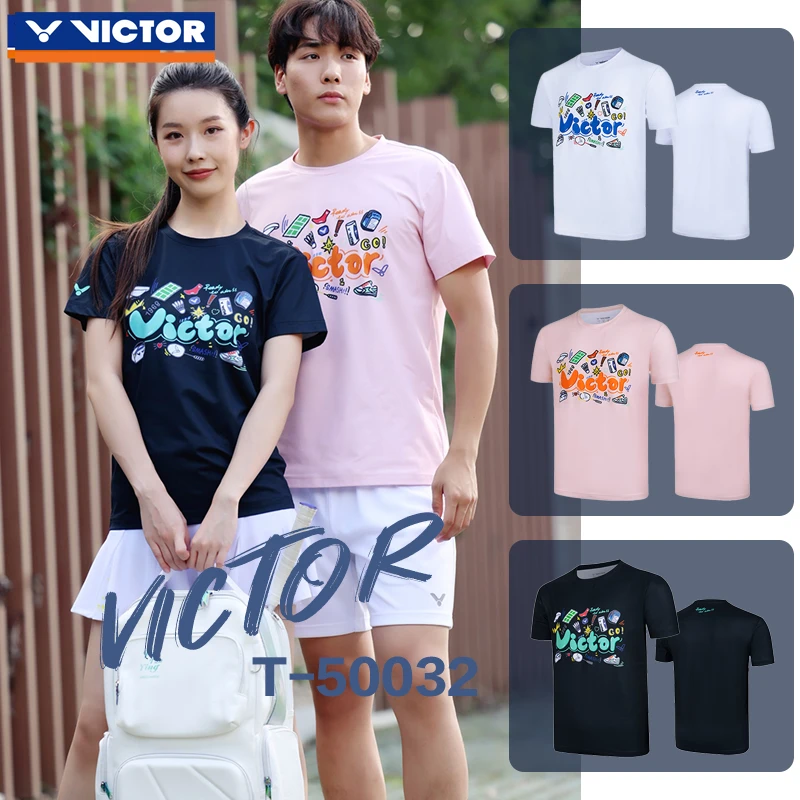 VICTOR/威克多T-50032卡通速干文化衫中性款羽毛球服