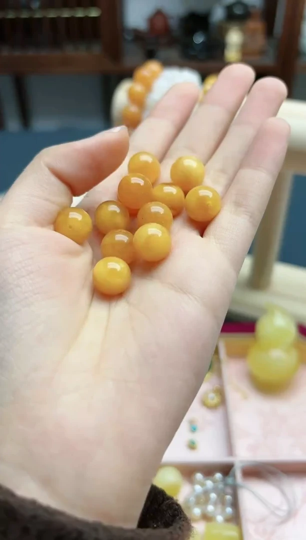 【闪购商品】蜜蜡裸石未镶嵌蜜蜡11mm散珠 YX（微瑕）多样发一