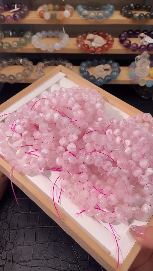 水晶手链未镶嵌多样性发一 粉雪花幽灵 10