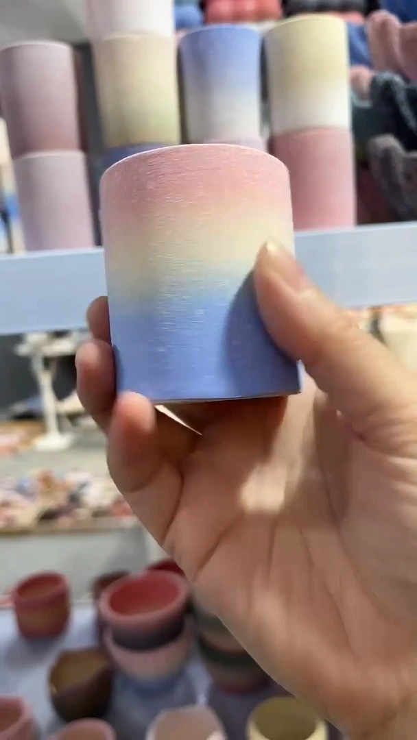 麦饭石粗陶多肉花盆口径5*6