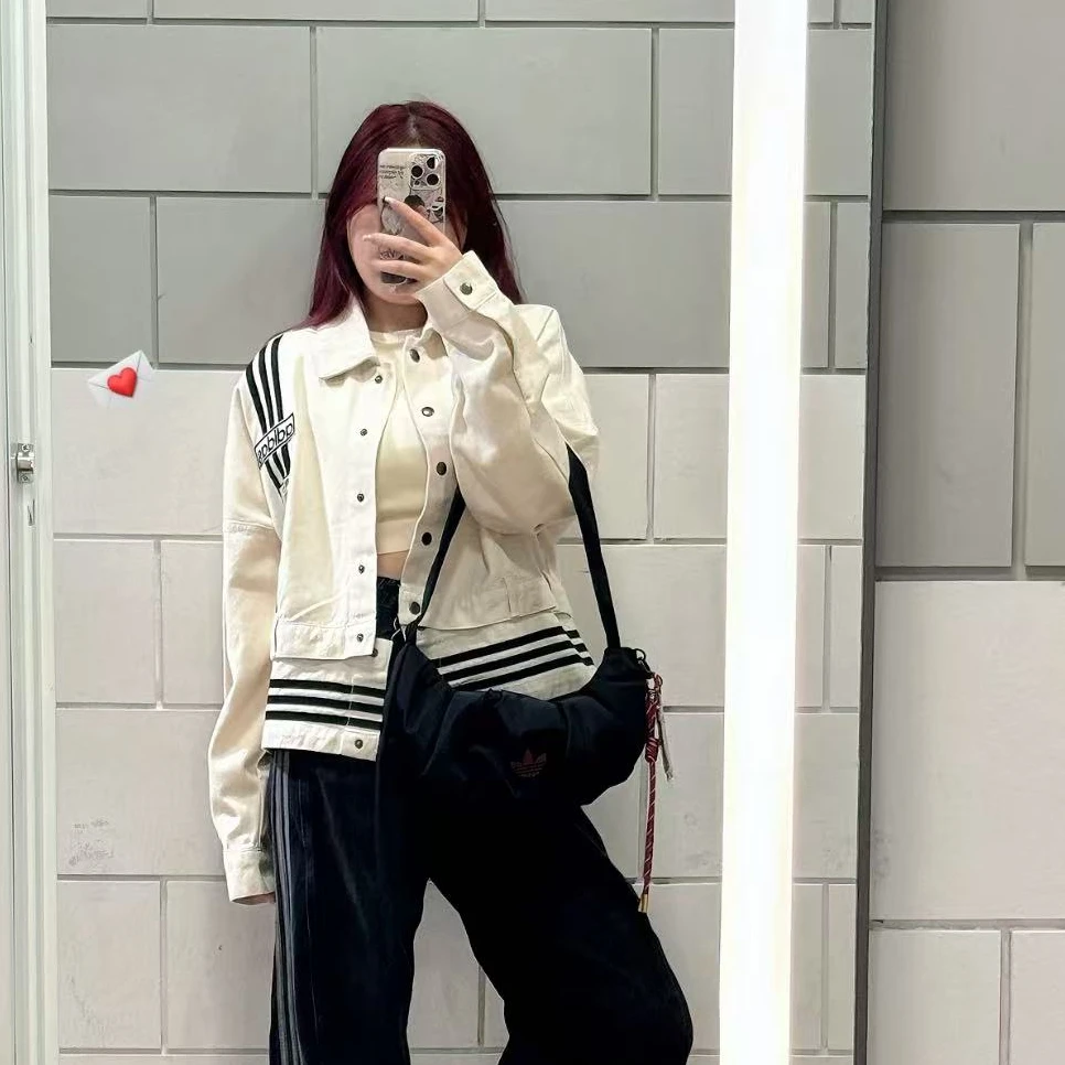 adidas阿迪达斯2025新款春季女可拆卸短款休闲百搭牛仔夹克JD5617