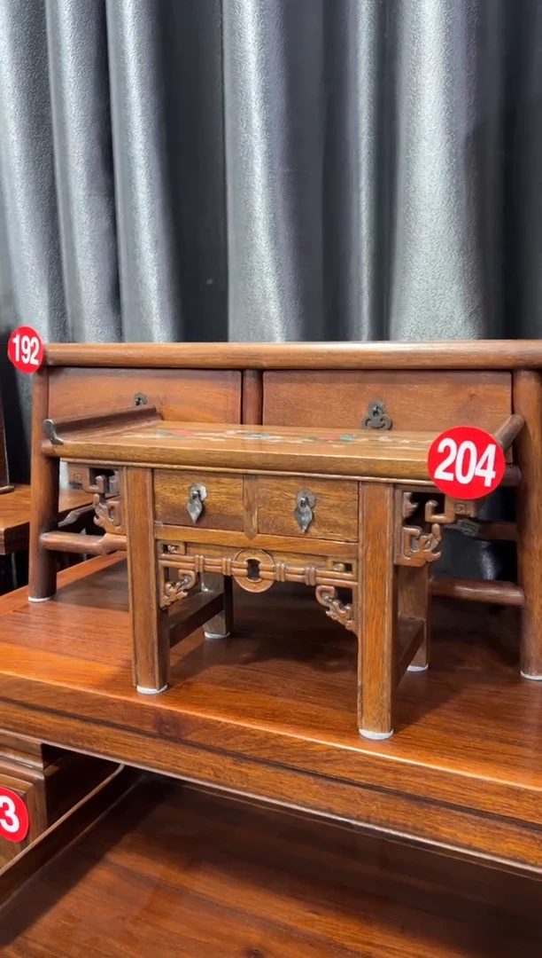 木木 螺钿镶嵌两抽屉拉钱翘头小条案供台