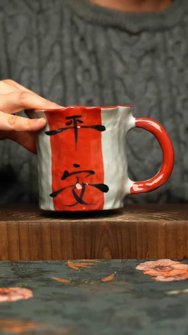 杯釉下彩手工手绘同款陶器