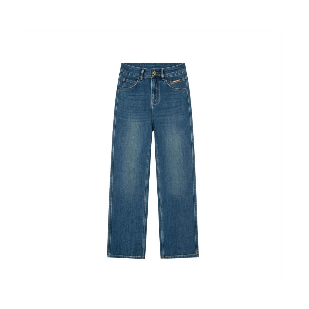 【早秋新品】• 塞纳河畔 • 限定版•糯米万向弹百搭窄版直筒牛仔裤女