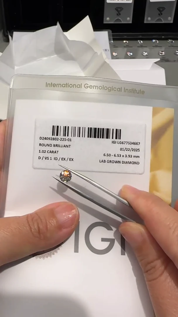 【闪购商品】实验室培育钻石裸石未镶嵌1.02 D VS1