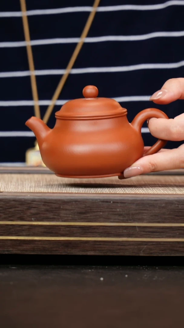 茶壶紫砂朱泥 全手工 潘壶