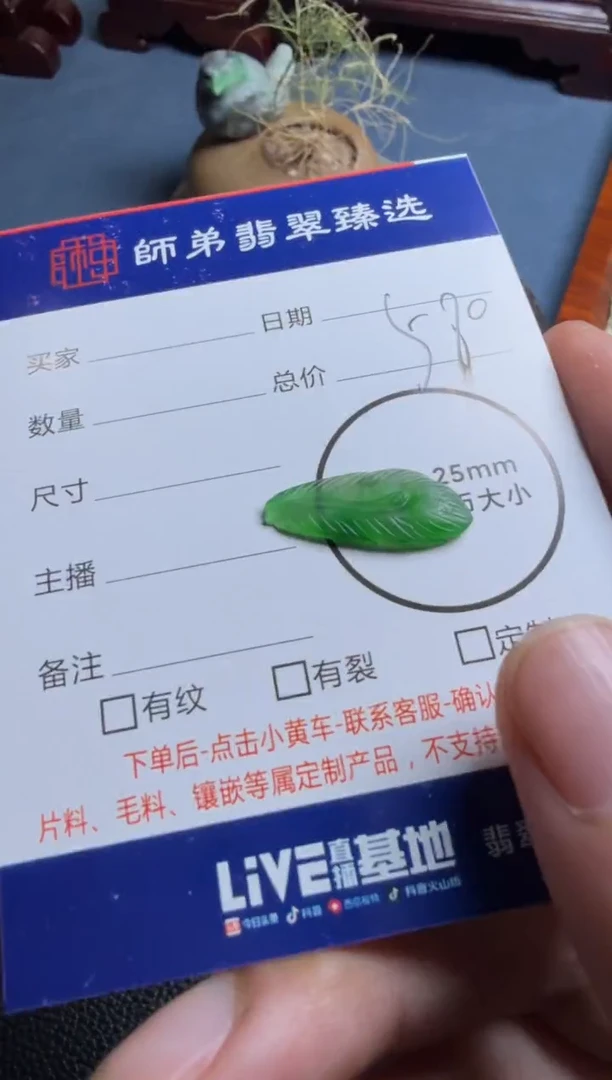 未镶嵌定制翡翠羽毛