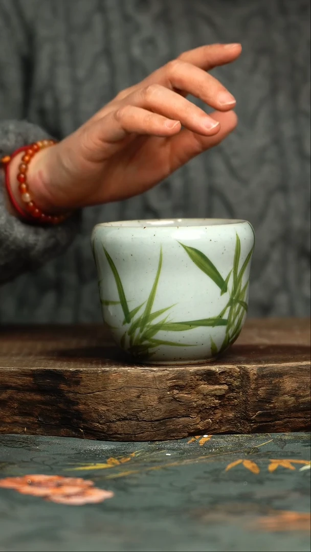 【闪购商品】杯釉下彩手工手绘同款陶器