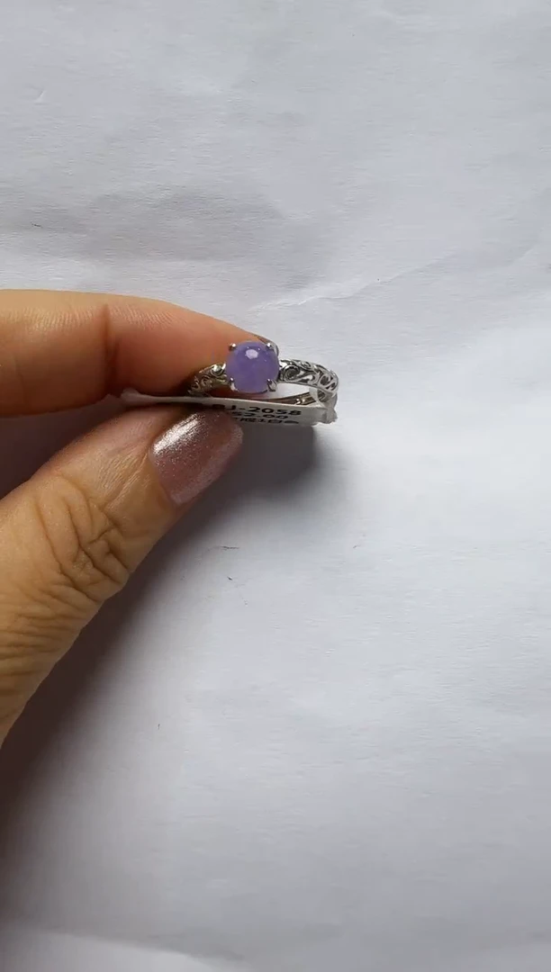 翡翠戒指银S925镶嵌925银镶缅甸A货翡翠戒指