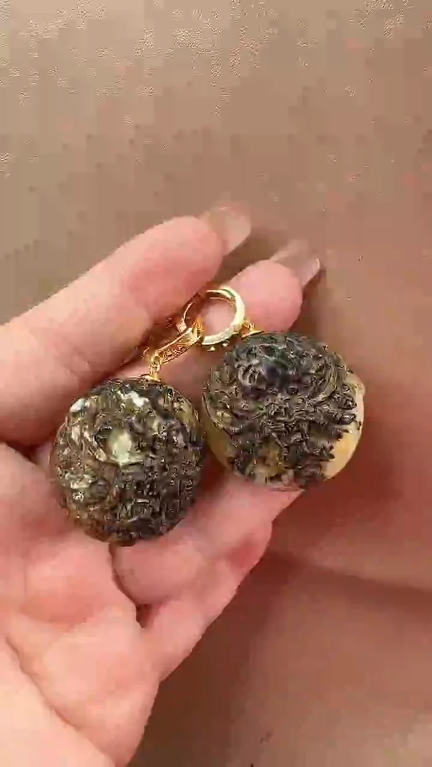 琥珀颈饰未镶嵌耳环