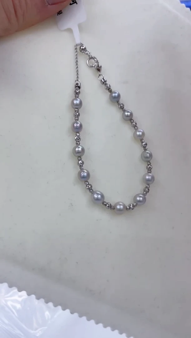 银S925镶嵌手链海水珍珠