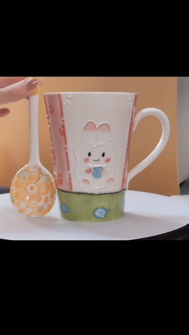 马克杯彩绘萌兔马克杯礼盒装