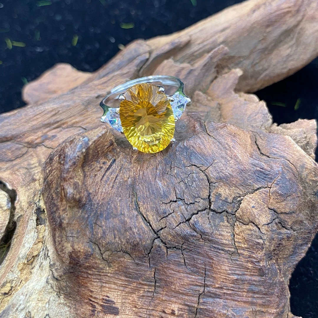 黄水晶戒指【小北质检】ZJH161Z8多样性发一