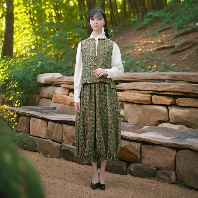 上海鉴界传统中国风马夹绿茵非遗宋锦古法手工香云纱新中式马甲