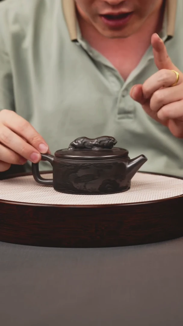 茶壶紫砂石黄卧虎藏龙汉瓦