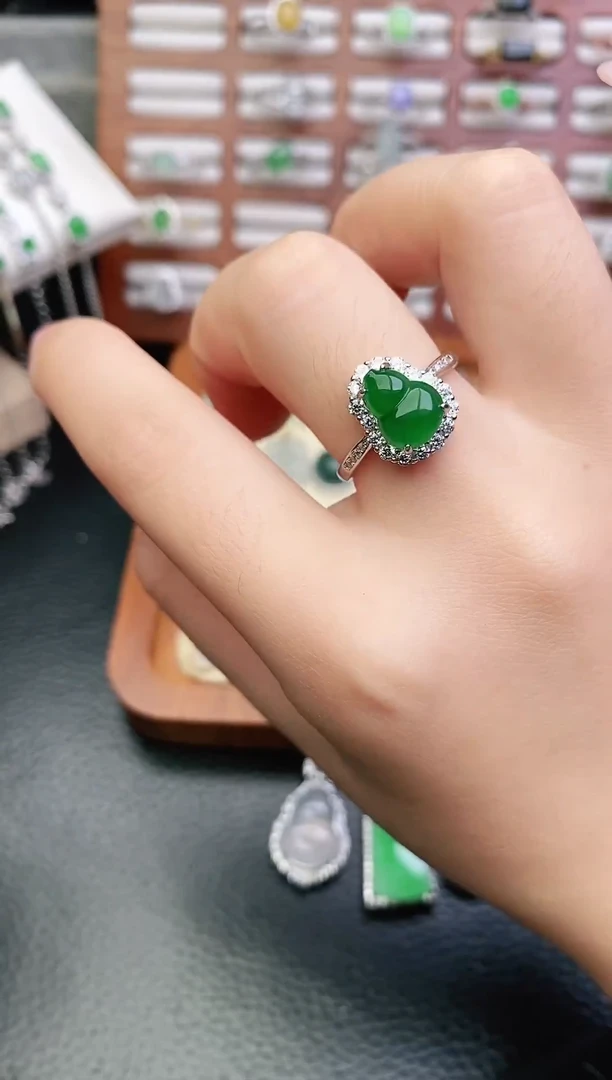银S925镶嵌戒指翡翠0