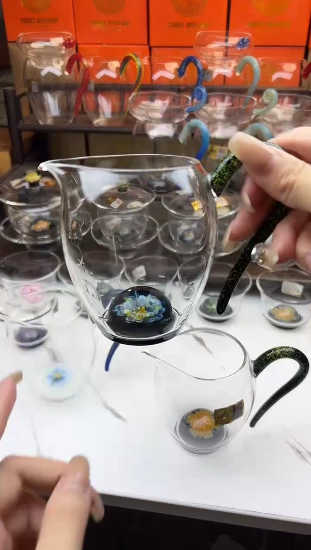 手工艺品玻璃黑****帽禾器 雅清公道杯 孤品