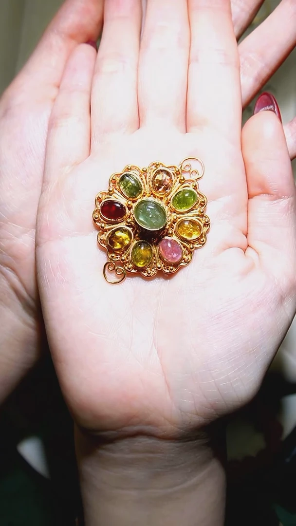 吊坠(不含链)合金碧玺用****9碧玺背云