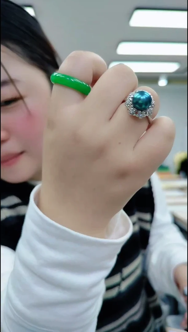 【闪购商品】淡水珍珠颈饰合金0626丝绒光珍珠戒指