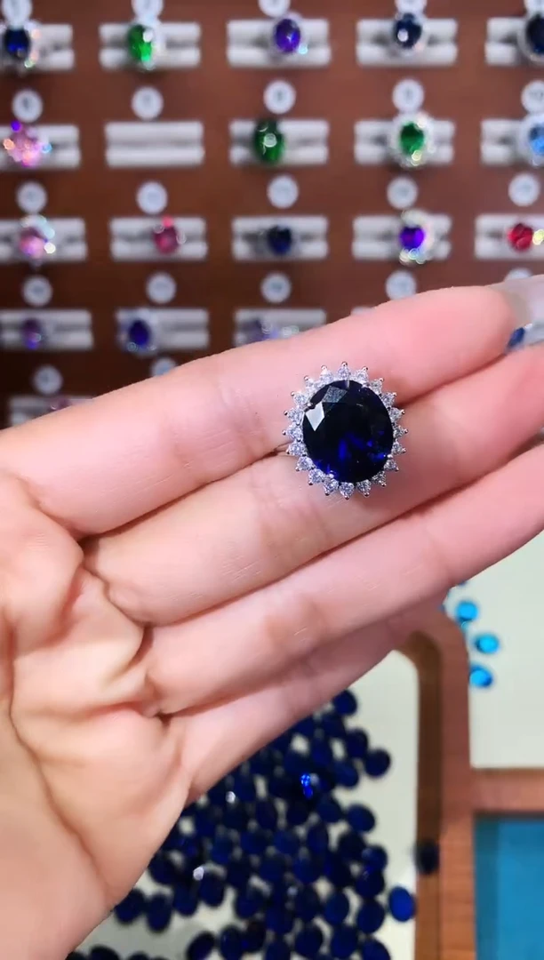 无925银皇家蓝色戒指