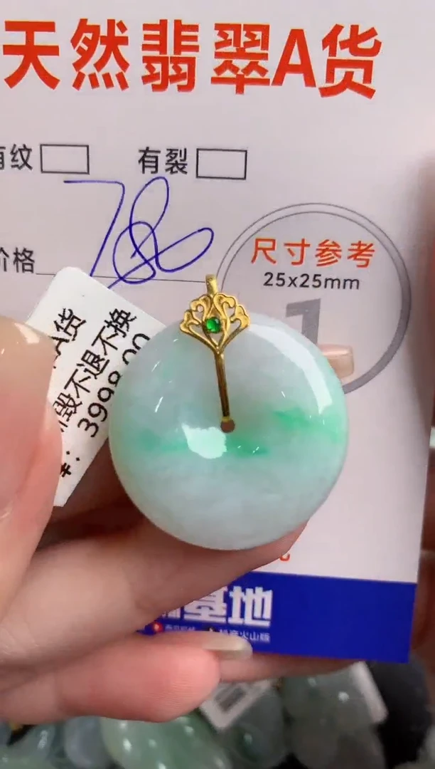 翡翠18K金镶嵌颈饰0750707229
