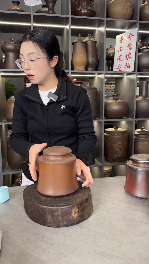 【闪购商品】罐本陶手作泥兴陶手工柴烧腰身罐8两装（微瑕