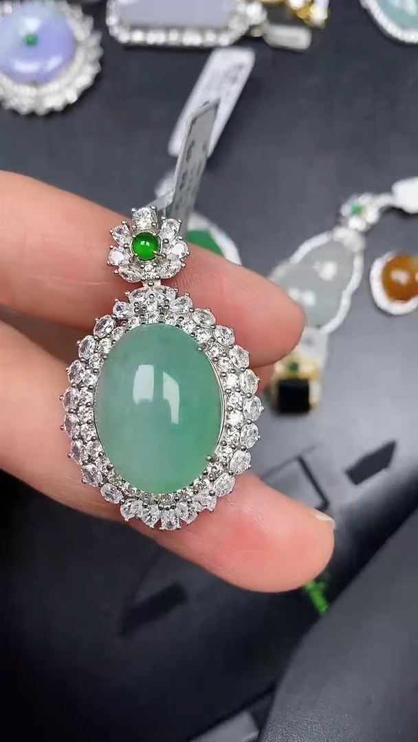 银S925镶嵌戒指翡翠1200