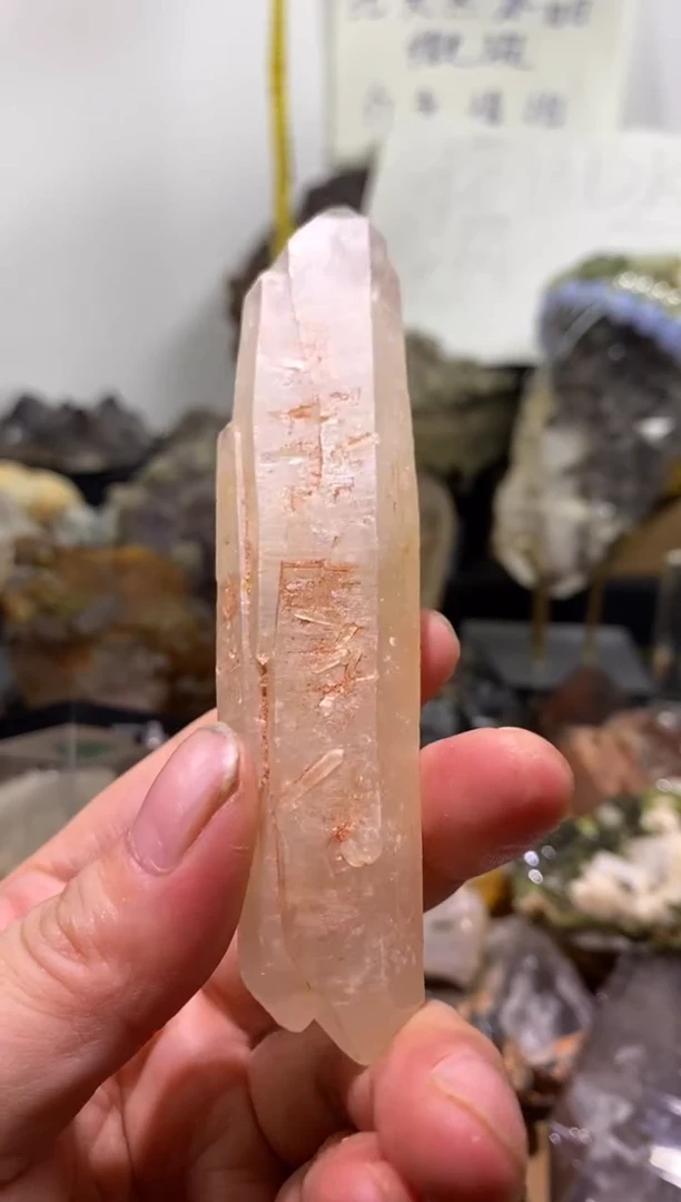 未镶嵌珠宝半成品水晶19号双尖无损能量柱手把件