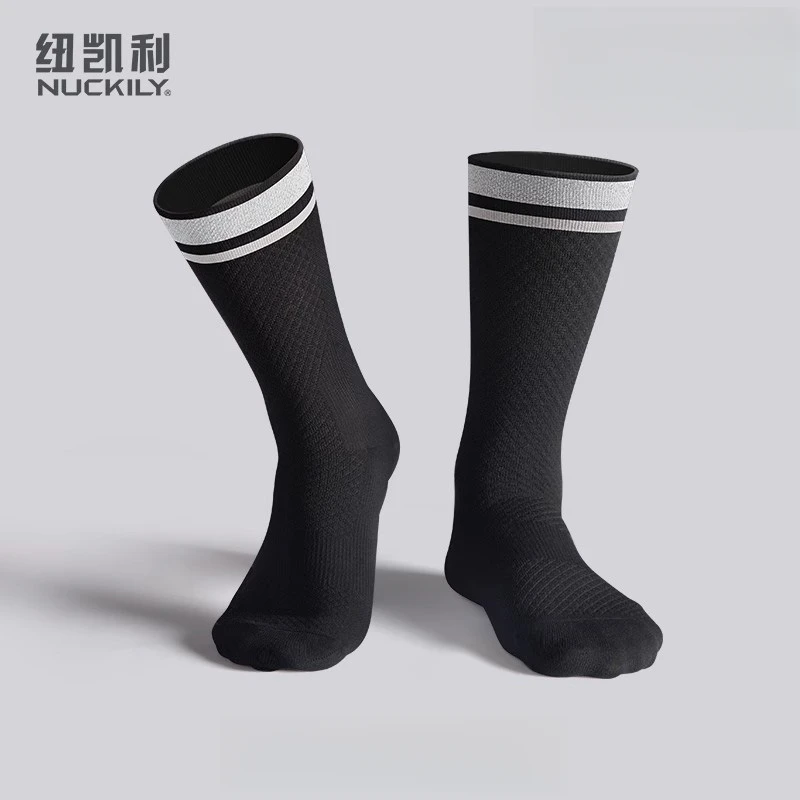 NUCKILY反光骑行袜子男女公路车自行车压缩长袜专业运动跑步单车