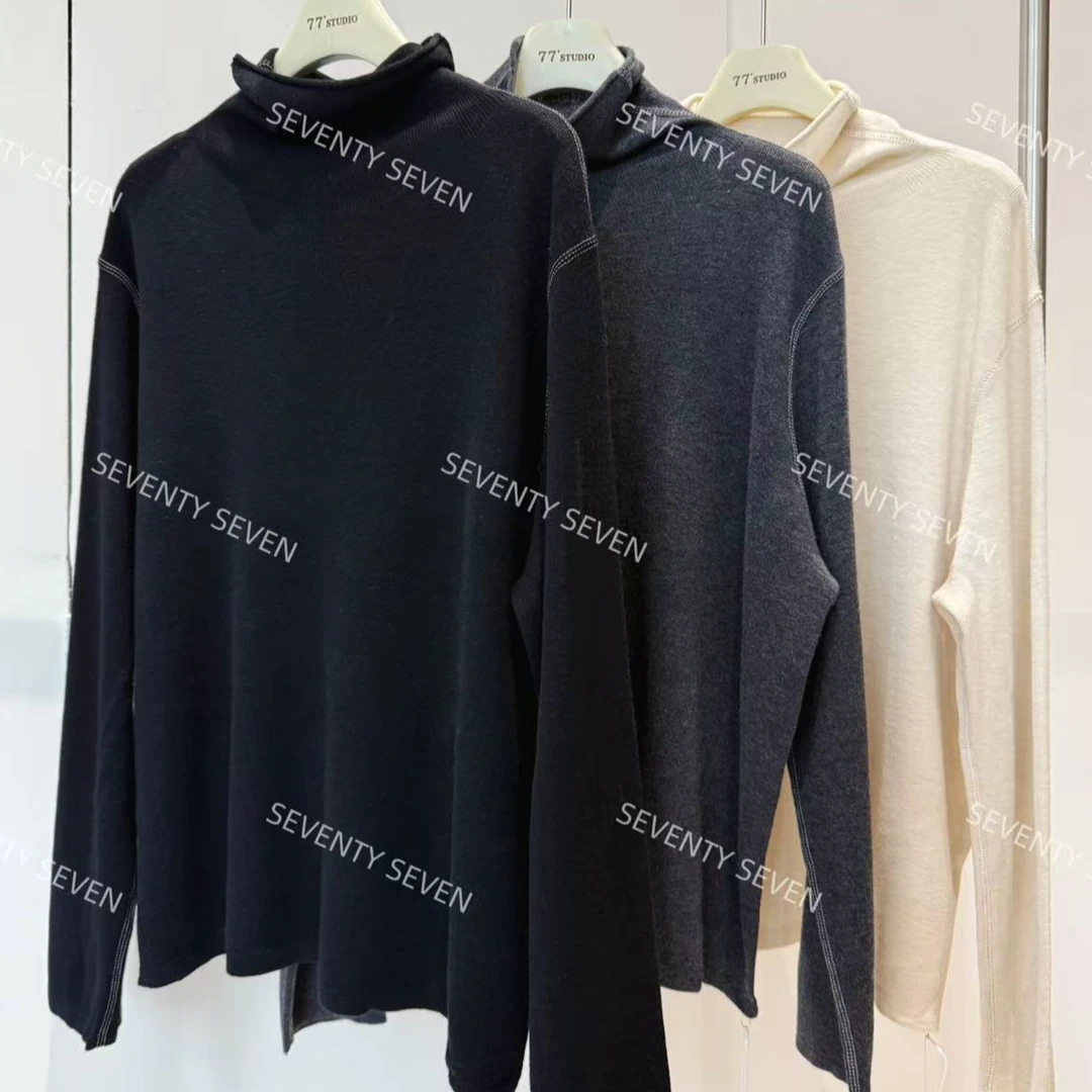 【77实体店】新款定制版高级感高领针织上衣#E812-E814