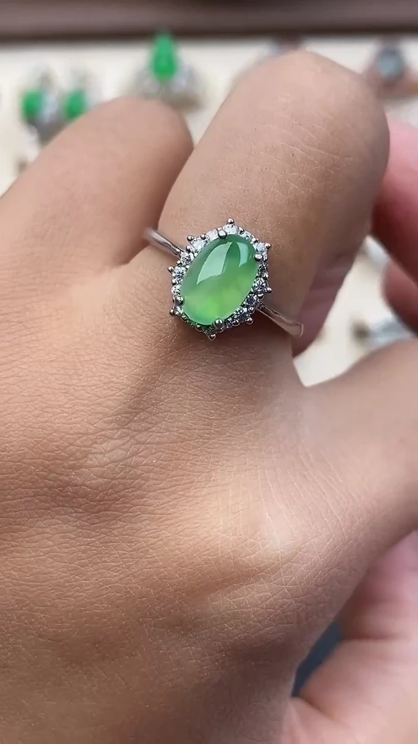 银S925镶嵌定制翡翠677779