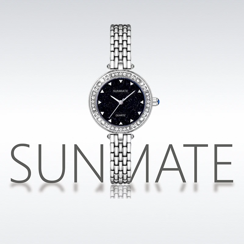 【时尚精选】森密星空系列轻奢镶钻手表气质百搭女士腕表