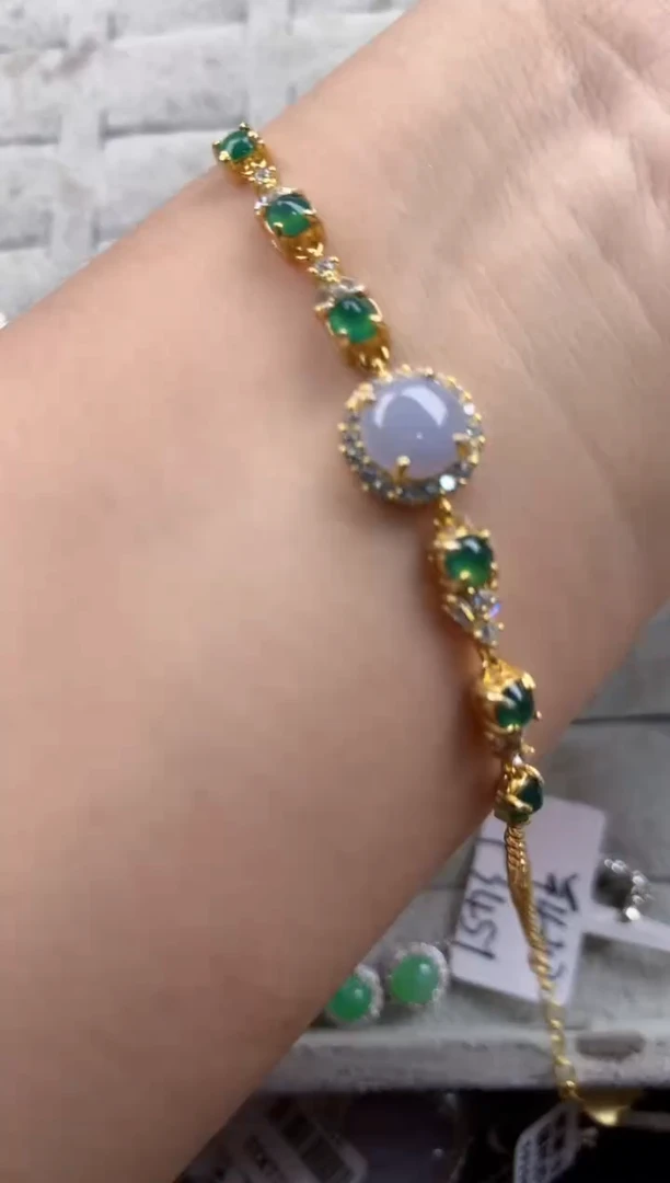 银S925镶嵌戒指翡翠14 14   9