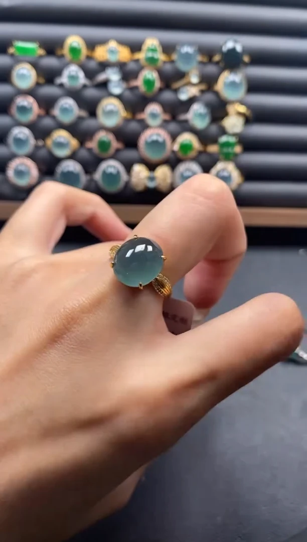 银S925镶嵌戒指翡翠51511