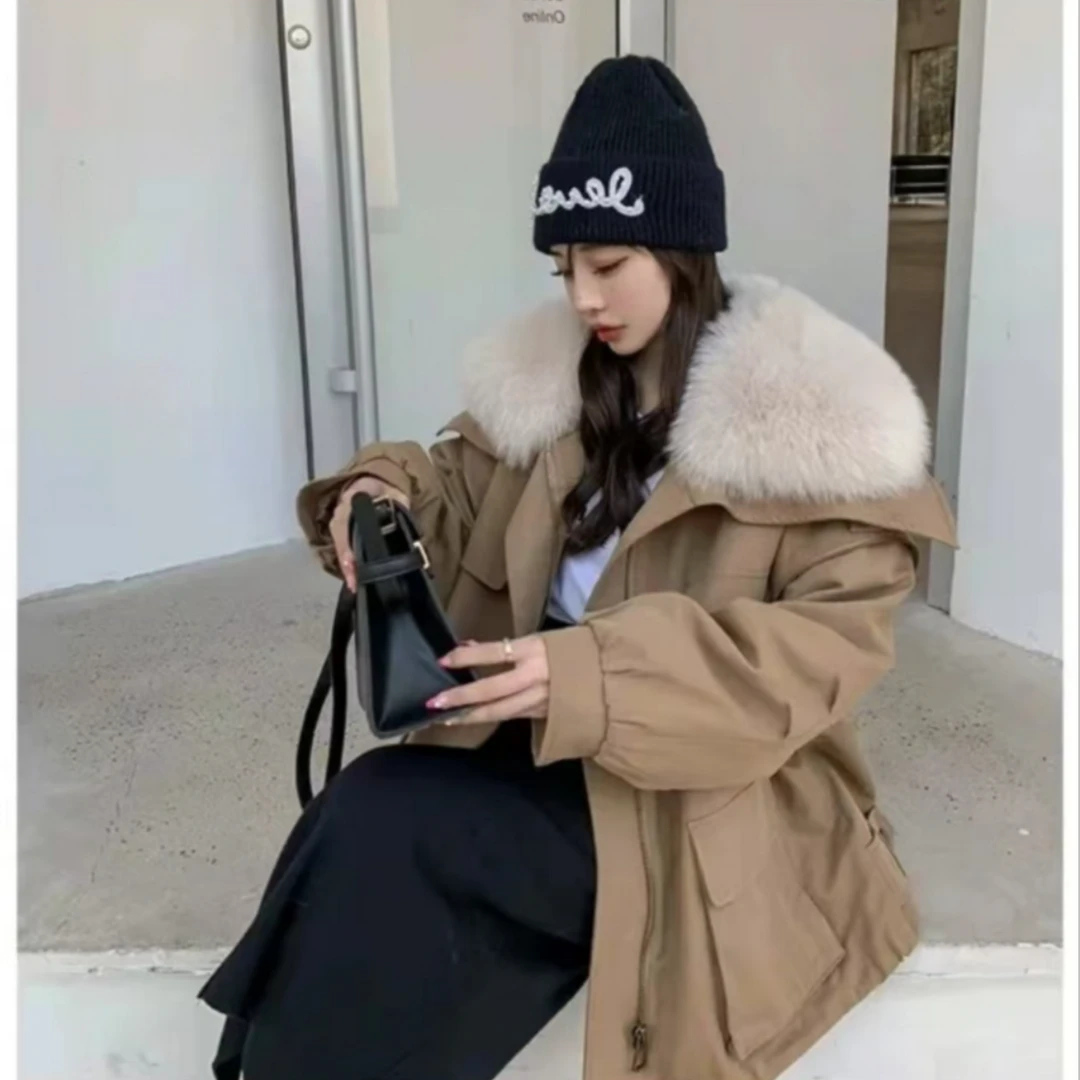 韩系派克服卡其色秋冬美拉德外套 2356