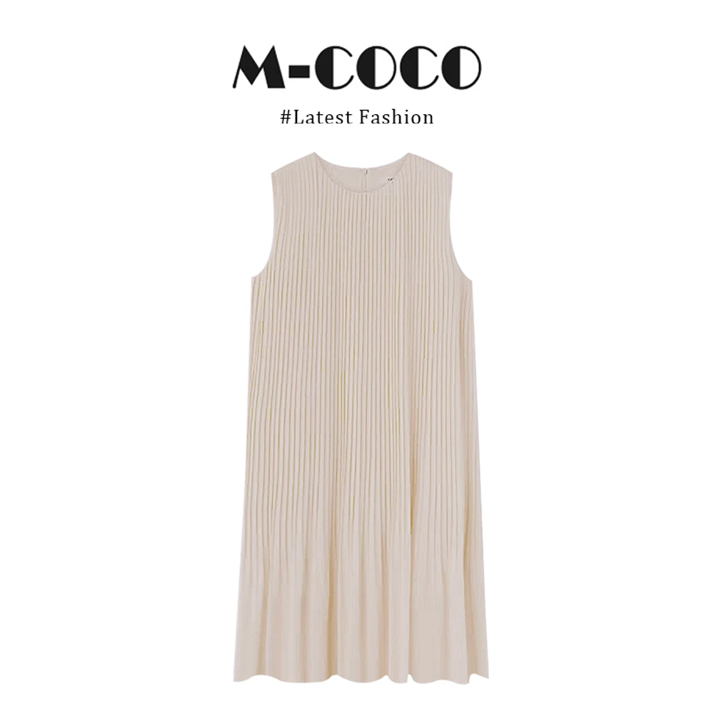 MARIE.COCO小香风背心连衣裙女韩系温柔时尚纯色小众复古无袖短裙