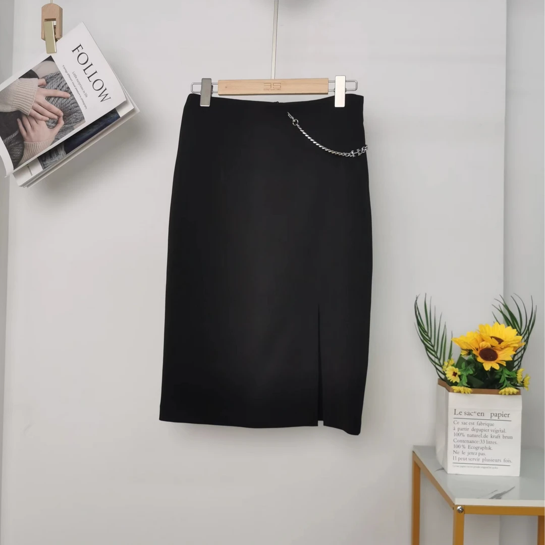 通勤高腰显瘦开叉包臀半身裙夏季新款女装半身裙Q910