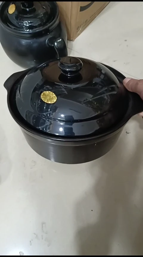 瓷黑色砂锅一个装