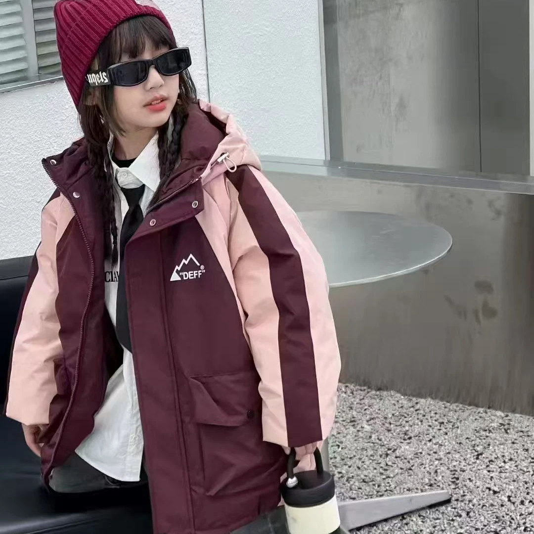 【晶秋】【现】41冲风衣大童秋冬款冲锋衣时尚五防羽绒服