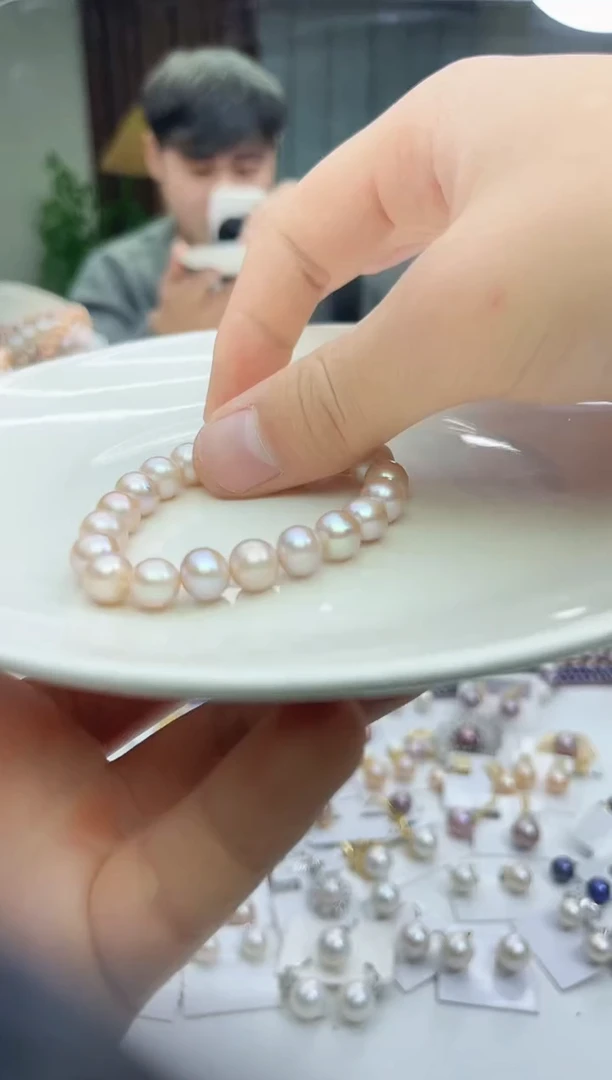 未镶嵌手链淡水珍珠粉紫手链（多样性发一）